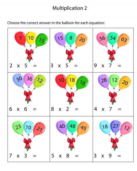 LEMBAR KERJA MATEMATIKA PERKALIAN MENYENANGKAN UNTUK ANAK | Info Guru