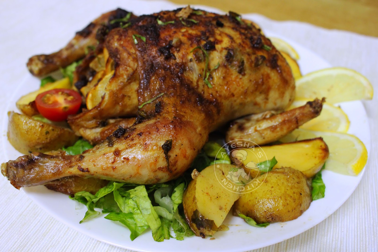 ROASTED CHICKEN WITH LEMON AND GARLIC BUTTER BAKED LEMON GARLIC CHICKEN