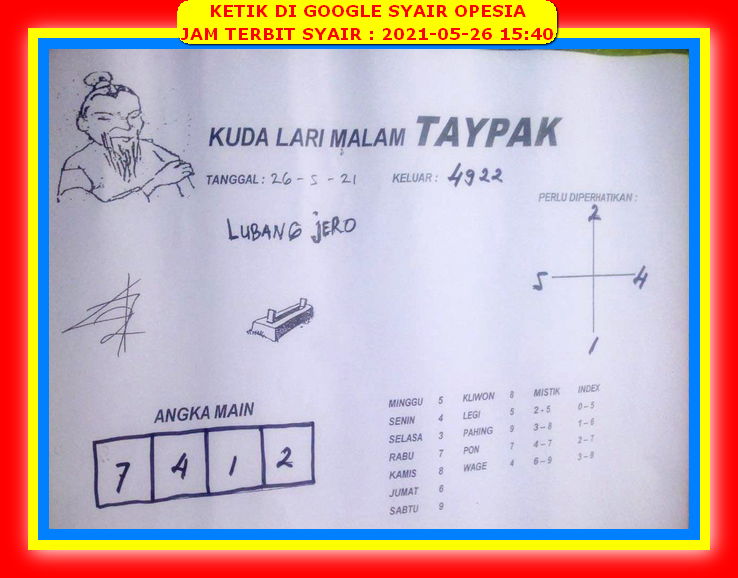 Syair Hk Malam Ini Rabu 26 Mei 2021 Opesia Official