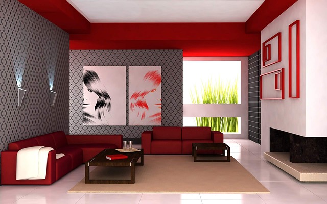desain ruang keluarga minimalis desain ruang keluarga dengan warna merah yang memberi semangat.