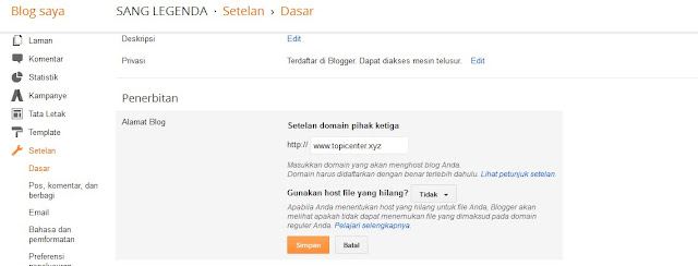 CARA MENGGANTI DOMAIN BLOGSPOT DENGAN DOMAIN SENDIRI