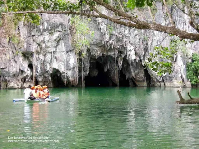 A boat entering the mouth of the Puerto Princesa Underground River