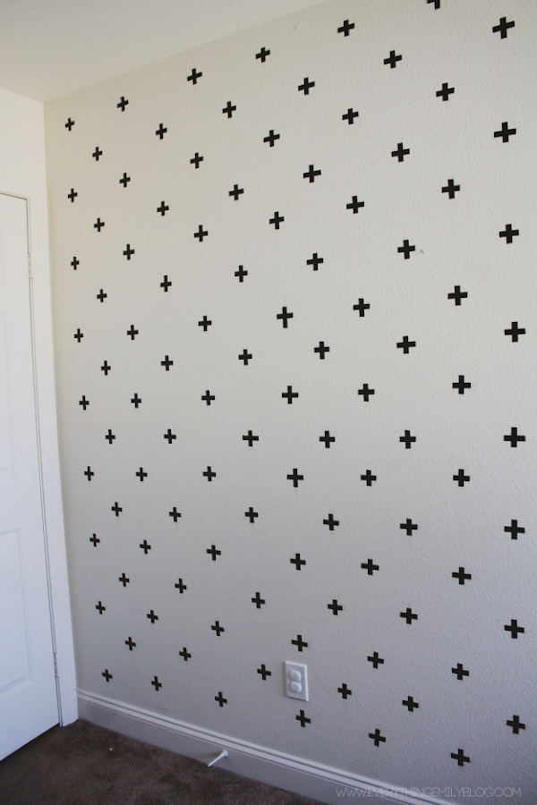 Pared decorada con washi tape