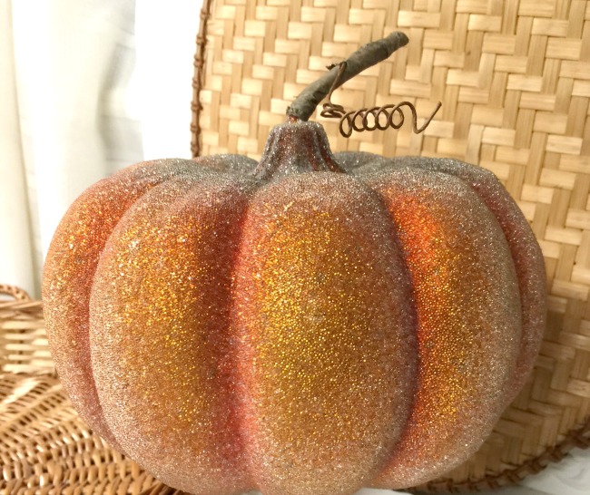 Glittered thrift store pumpkin