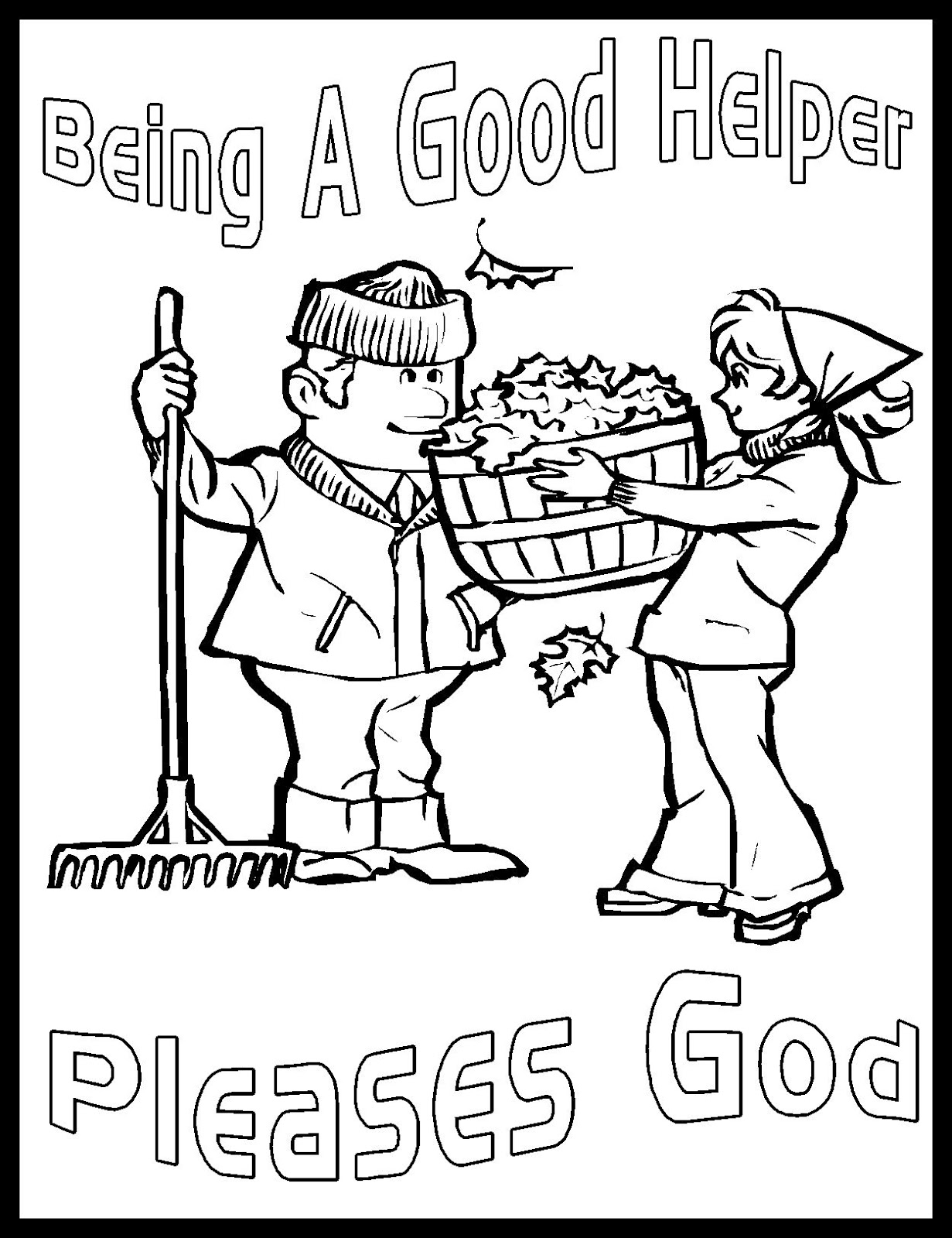 Children's Gems In My Treasure Box Coloring Sheets On Being A Good Worker