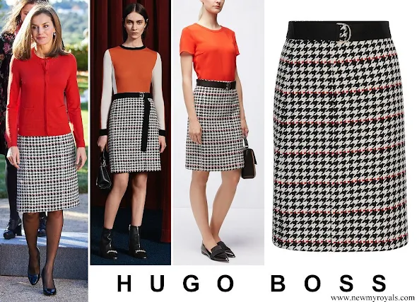 Queen Letizia wore HUGO BOSS Vulnona Skirt