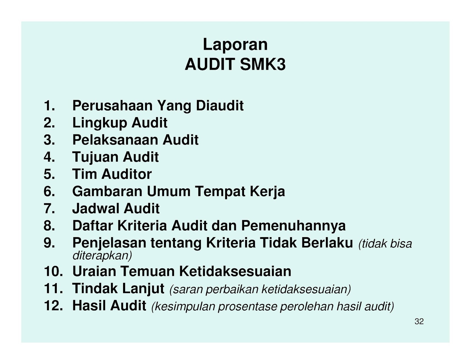 Contoh Laporan Audit Smk3 Perusahaan Seputar Laporan