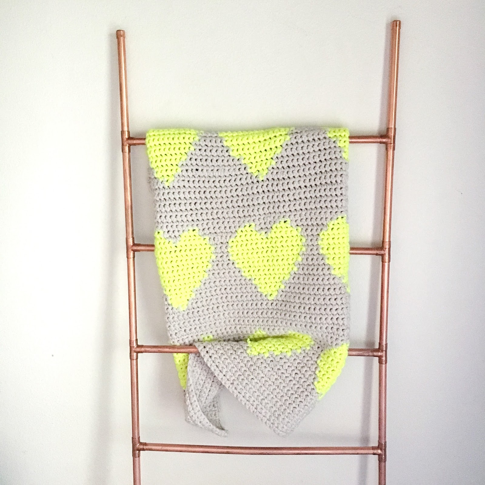 Multi Hearts Modern Tapestry Crochet Baby Blanket Pattern MADE BY RIN