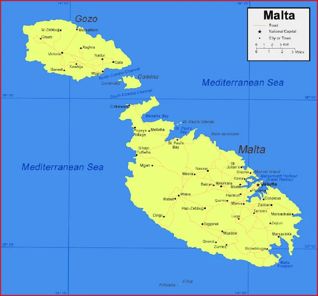image: Malta Map High Resolution