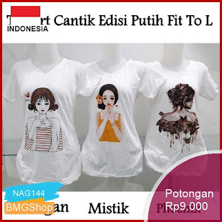 NAG144 Kaos Wanita Cantik Megan Mistik Fit To L Bmgshop