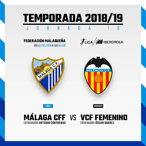 El Málaga Femenino - Valencia Femenino, el sábado 2 de Febrero a las 10:45 horas