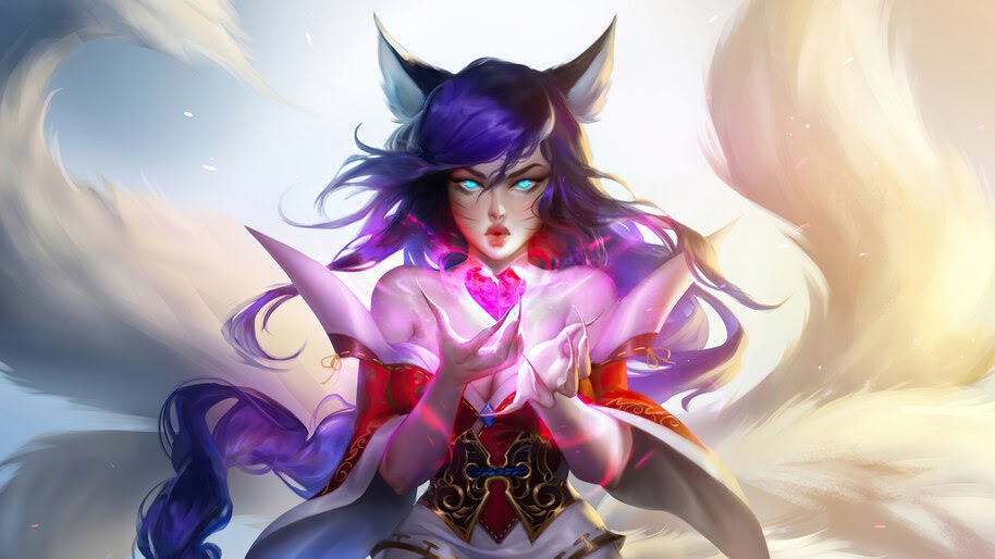 Ahri, LoL, Art, 4K, #3.2122