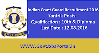 Indian Coast Guard Recruitment 2016