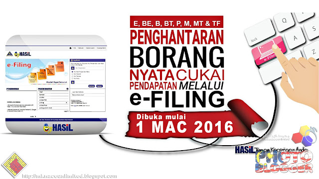  e-Filing Bagi Tahun Taksiran 2015 dibuka mulai 1 Mac 2016