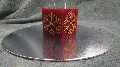 Vela Cubo Floco de Gelo Vermelho Vela Cubo Floco de Gelo Vermelho