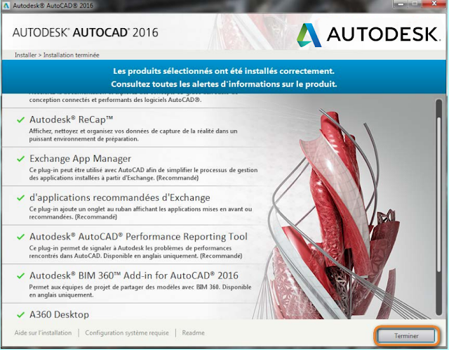 Installation AutoCAD étape 6 Installation AutoCAD 2016