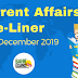 Current Affairs One-Liner: 22nd December 2019