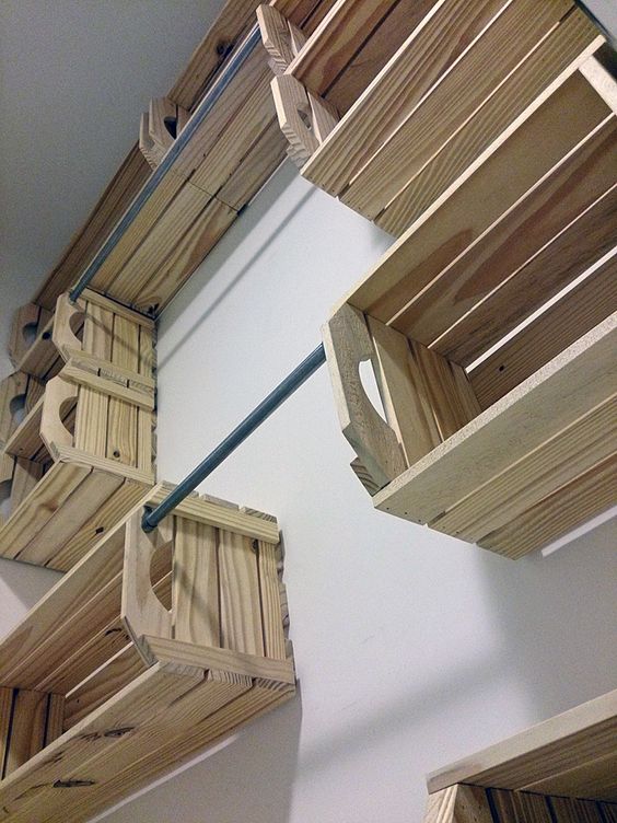 Ideas de muebles hechos con con cajas y cajones de madera recicladas