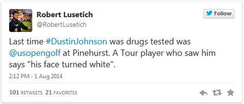 Lusetich tweet about drug test