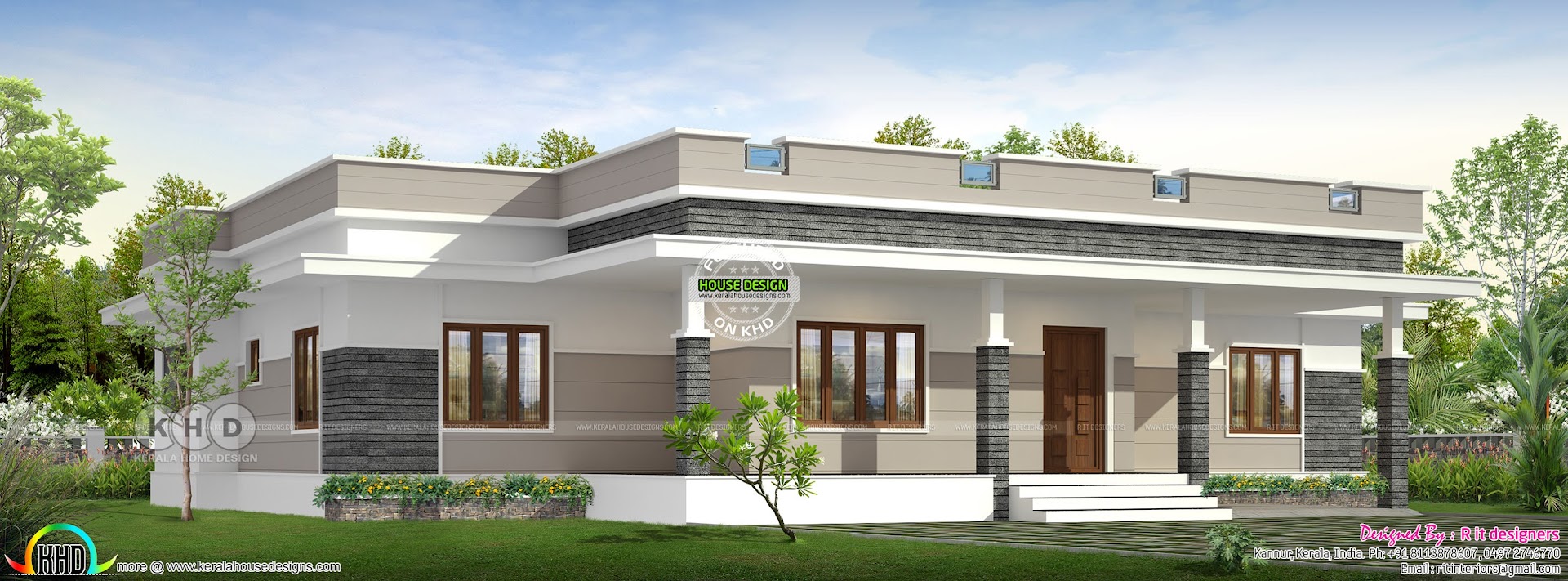 2298 Square Feet 3 Bedroom Flat Roof Home Design Kerala Home
