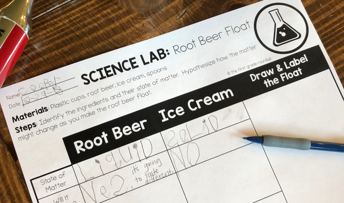 States of Matter With An Ice-Cream Float - The First Grade Roundup