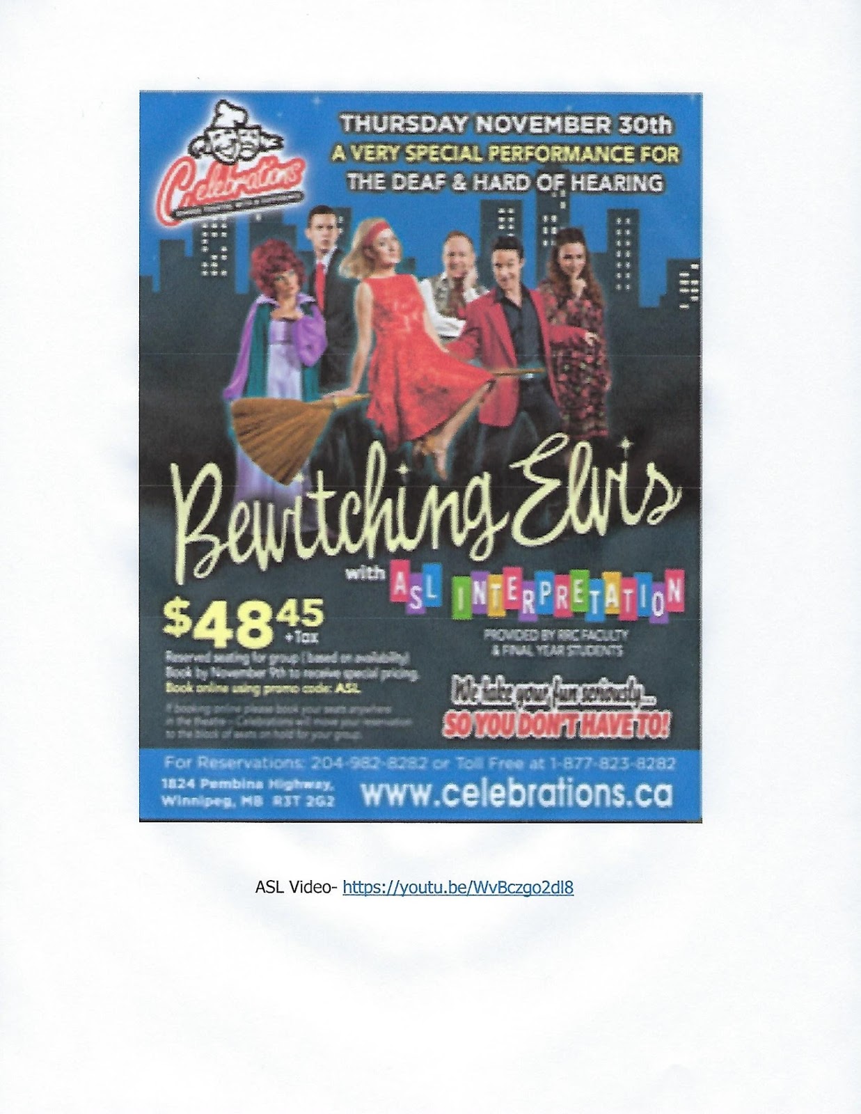 Deaf Centre Manitoba Inc Bewitching Elvis With Asl Provided For