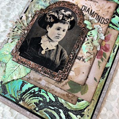 Frilly and Funkie https://frillyandfunkie.blogspot.com/2019/04/saturday-showcase-seth-apters-baked.html Spring Card Tutorial with Tim Holtz 3D Embossing Seth Apter Baked Velvet by Sara Emily Barker 14