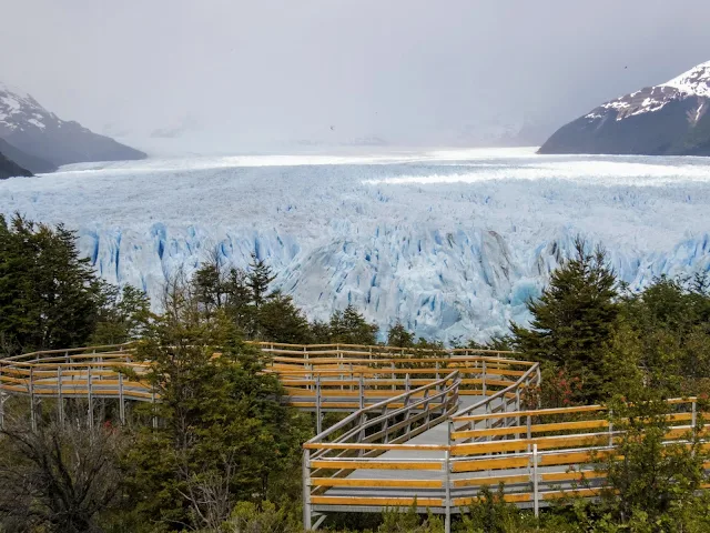 Boardwalk and Perito Moreno Glacier near El Calafate Argentina