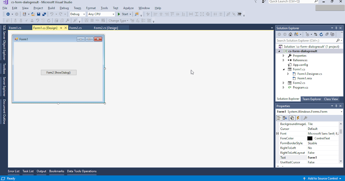 Silviu Bogan [C, WinForms] Exemple cu Form.DialogResult, Button