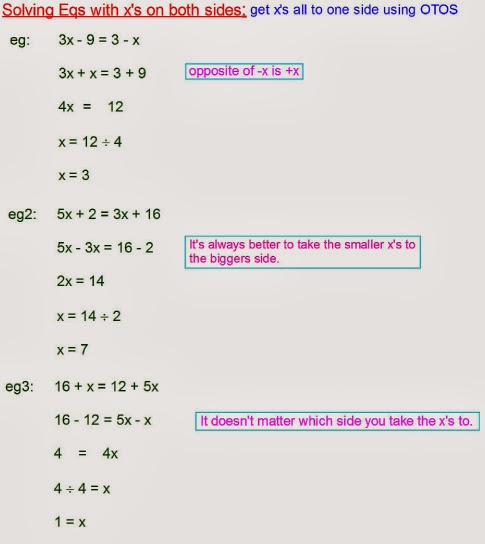 Mr Rouche's Maths: Solving Equations with x on both sides