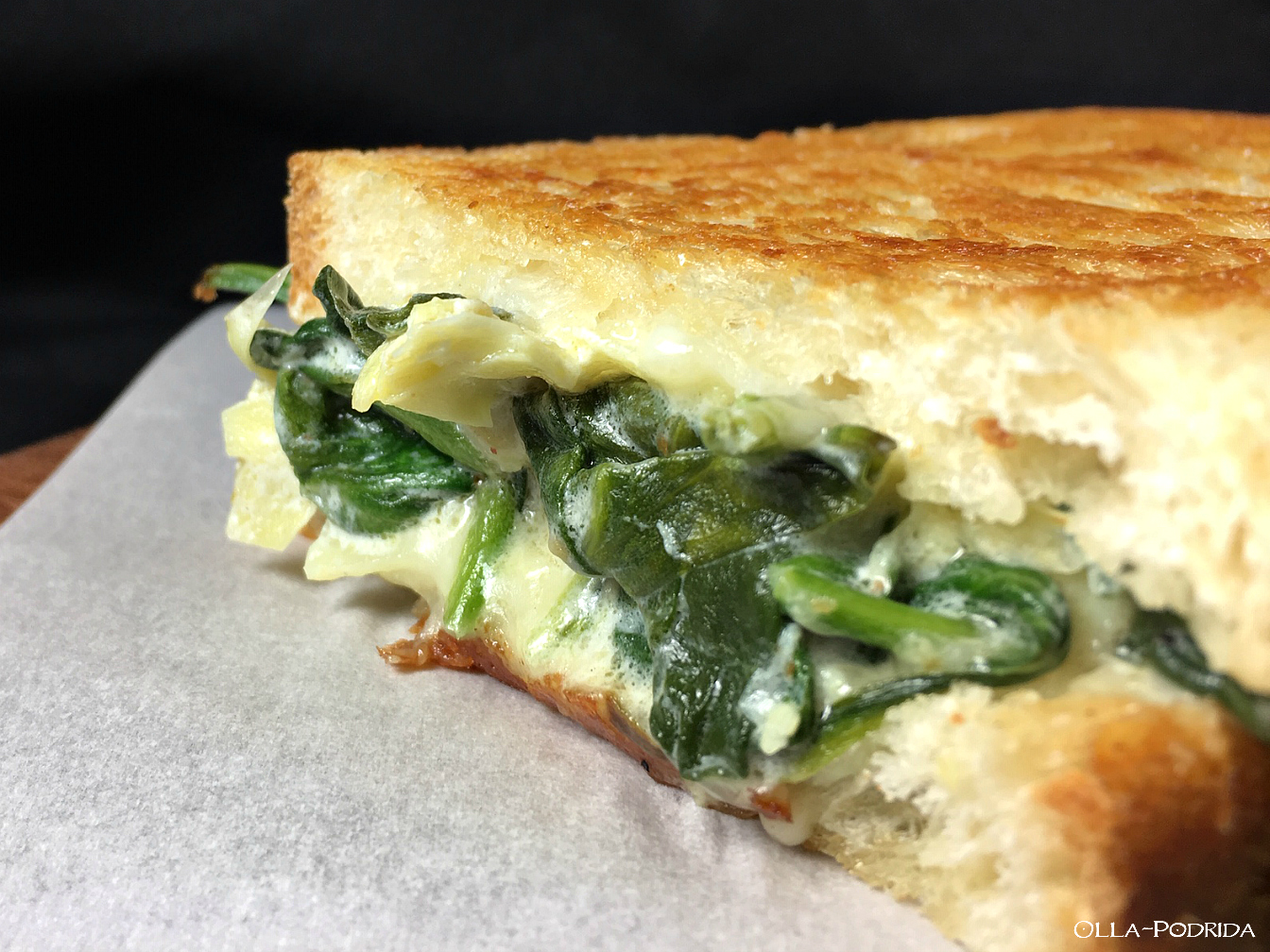 OllaPodrida Spinach Artichoke Grilled Cheese