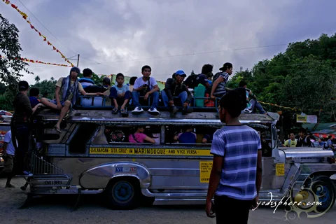 Toploading of jeepney, a common scene in Marinduque Philippines 