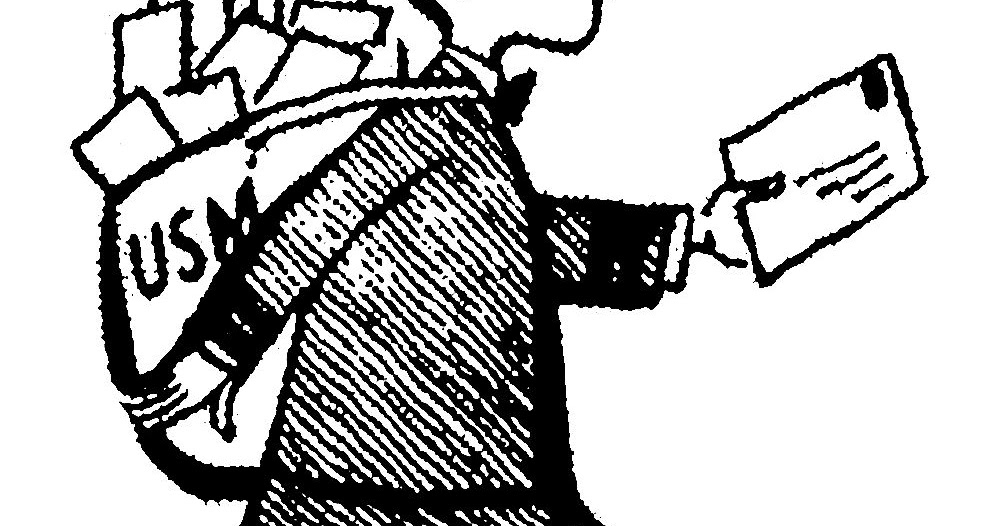 Digital Stamp Design Mailman Clipart Vintage Illustration Postman