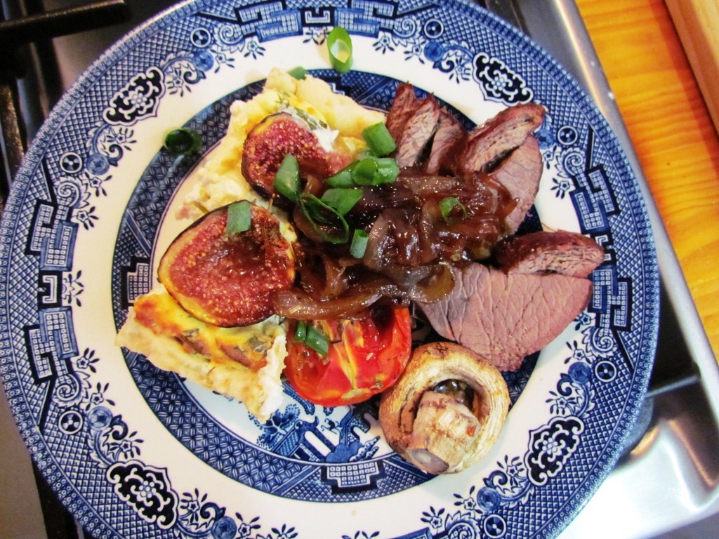 Peta Eats Roast Fig and Goats Cheese Tart with Lamb and Sticky