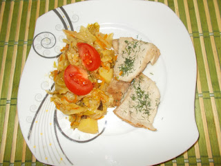 Pulpa de porc la cuptor - cu vin si varza