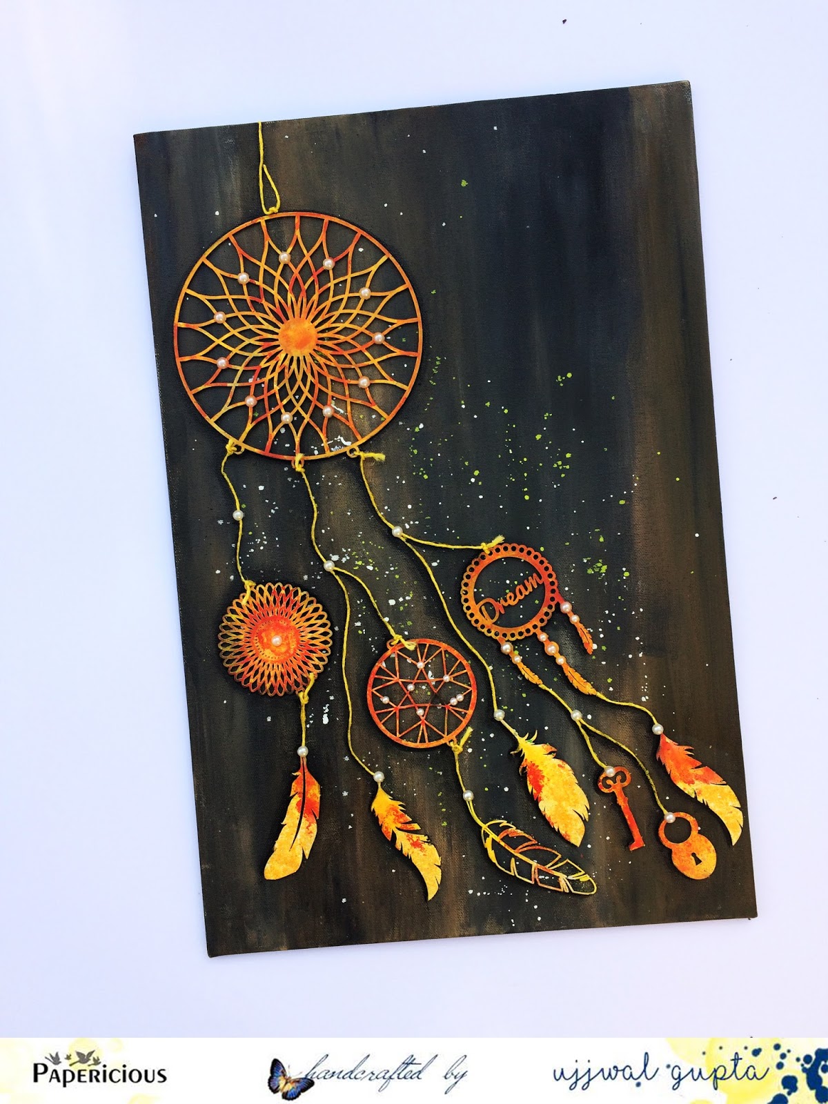 Mixed Media Dream Catcher on Canvas + Video Tutorial! Papericious