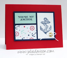 Stampin' Up! Guy Greetings Nautical Masculine Card for #PSC08 #stampinup www.juliedavison.com