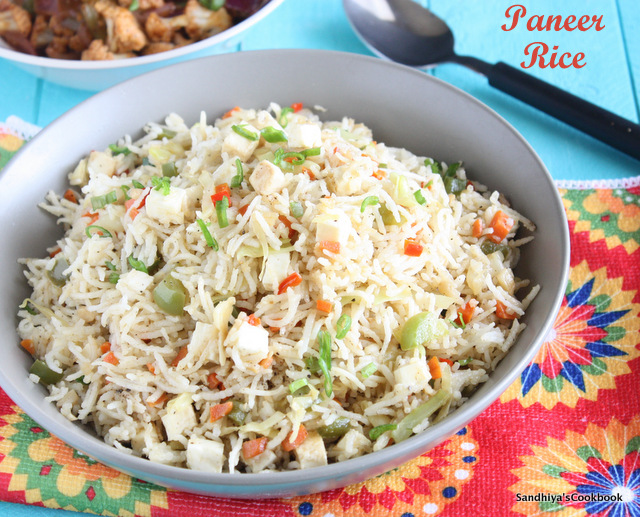 Sandhiya's Cookbook Paneer Fried Rice Indian Cottage Cheese Fried