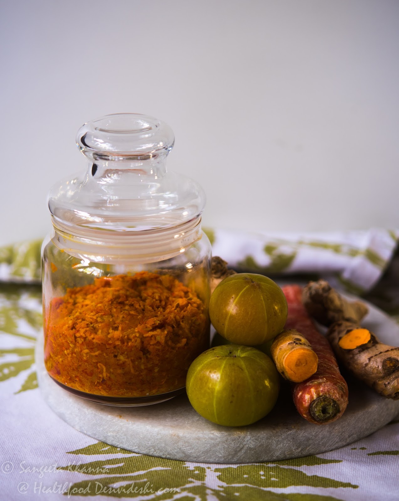 raw turmeric, ginger and amla pickle