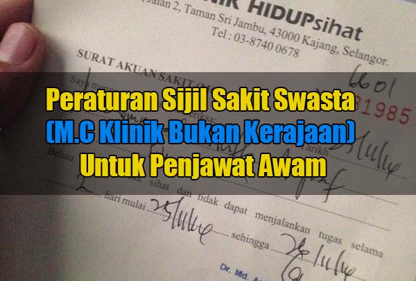 Peraturan Sijil Sakit Swasta Mc Klinik Bukan Kerajaan