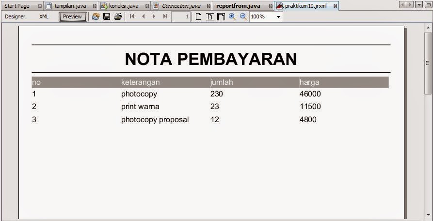 PEMBUATAN LAPORAN DENGAN IREPORT