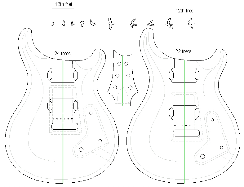 Free Printable Guitar Body Templates