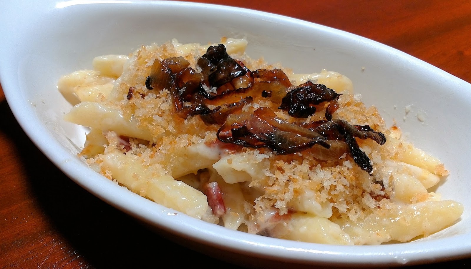 Cooking with Kary Mac and Cheese, Bacon, Onion and Toasted Panko Crumbs