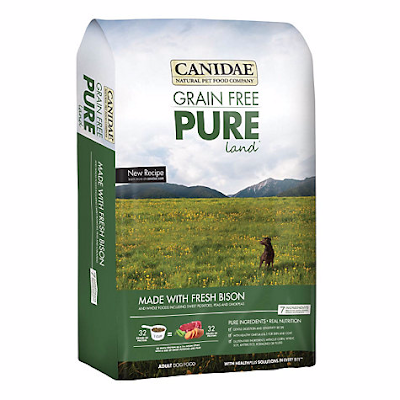 A bag of Canidae Grain-Free Pure Land dog food