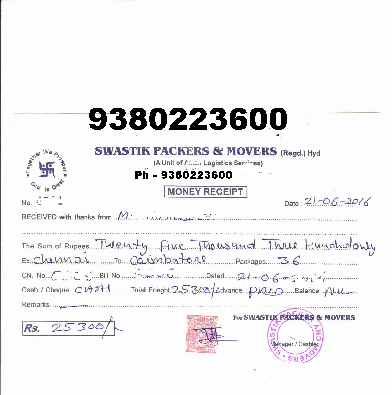 movers and packers bill