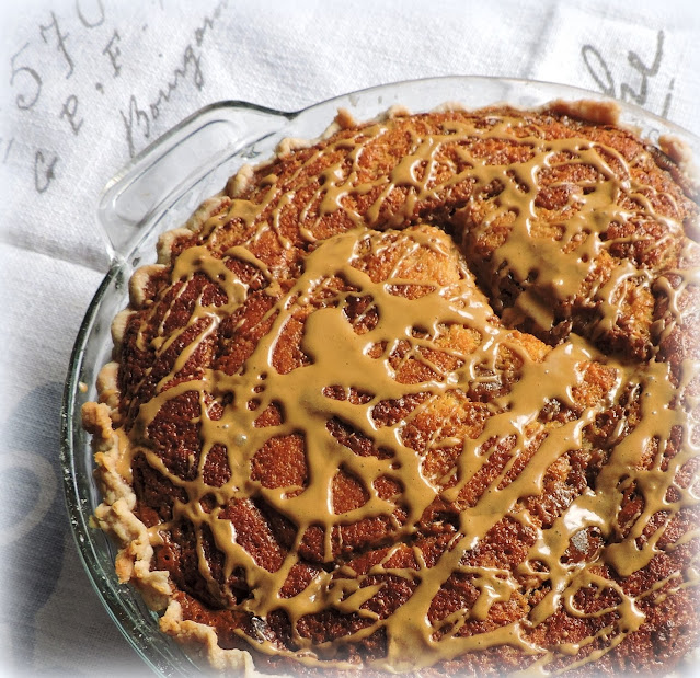 Spiced Apple Custard & Cake Pie