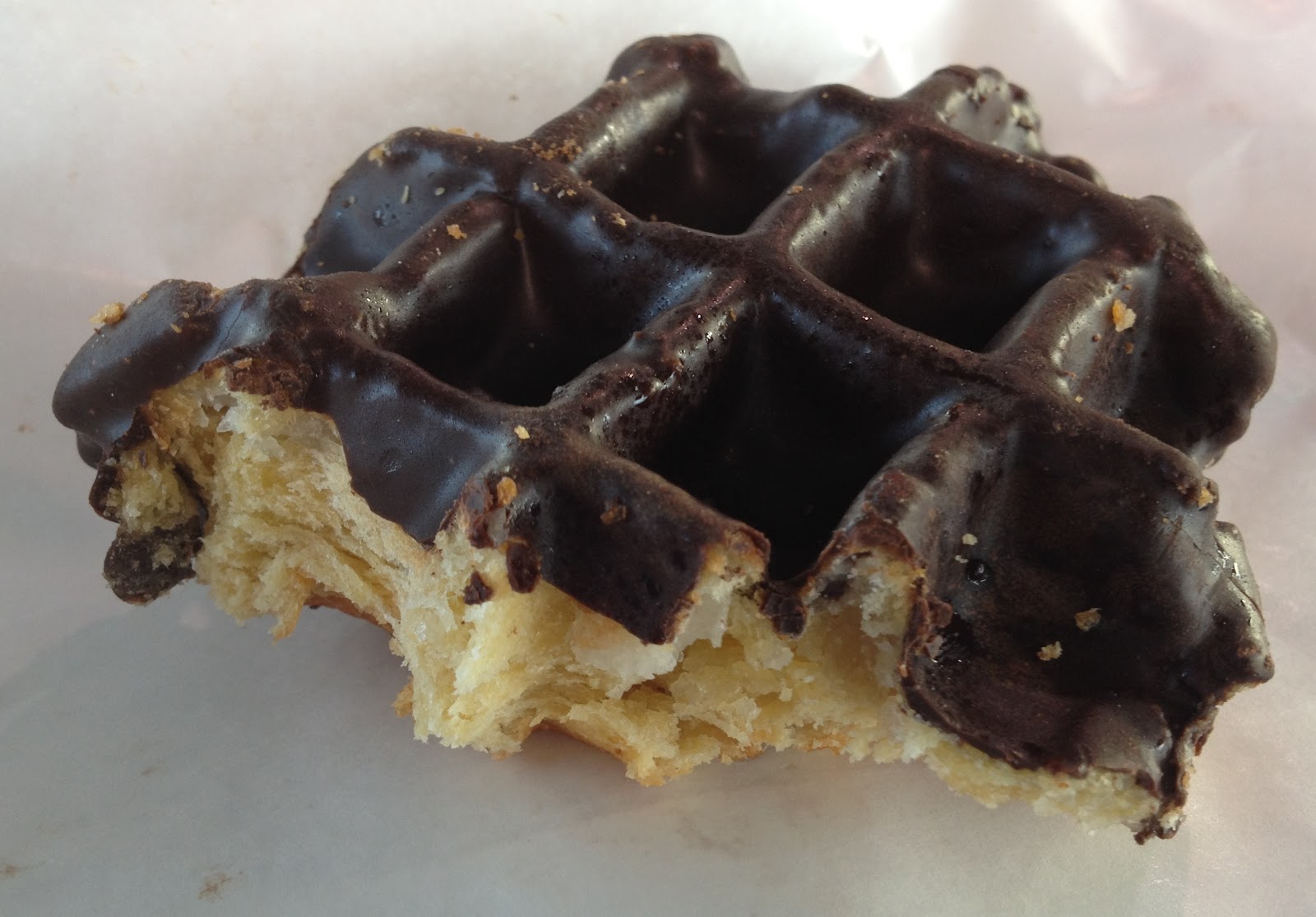 Eating And Chocolate Covered Belgian Waffle