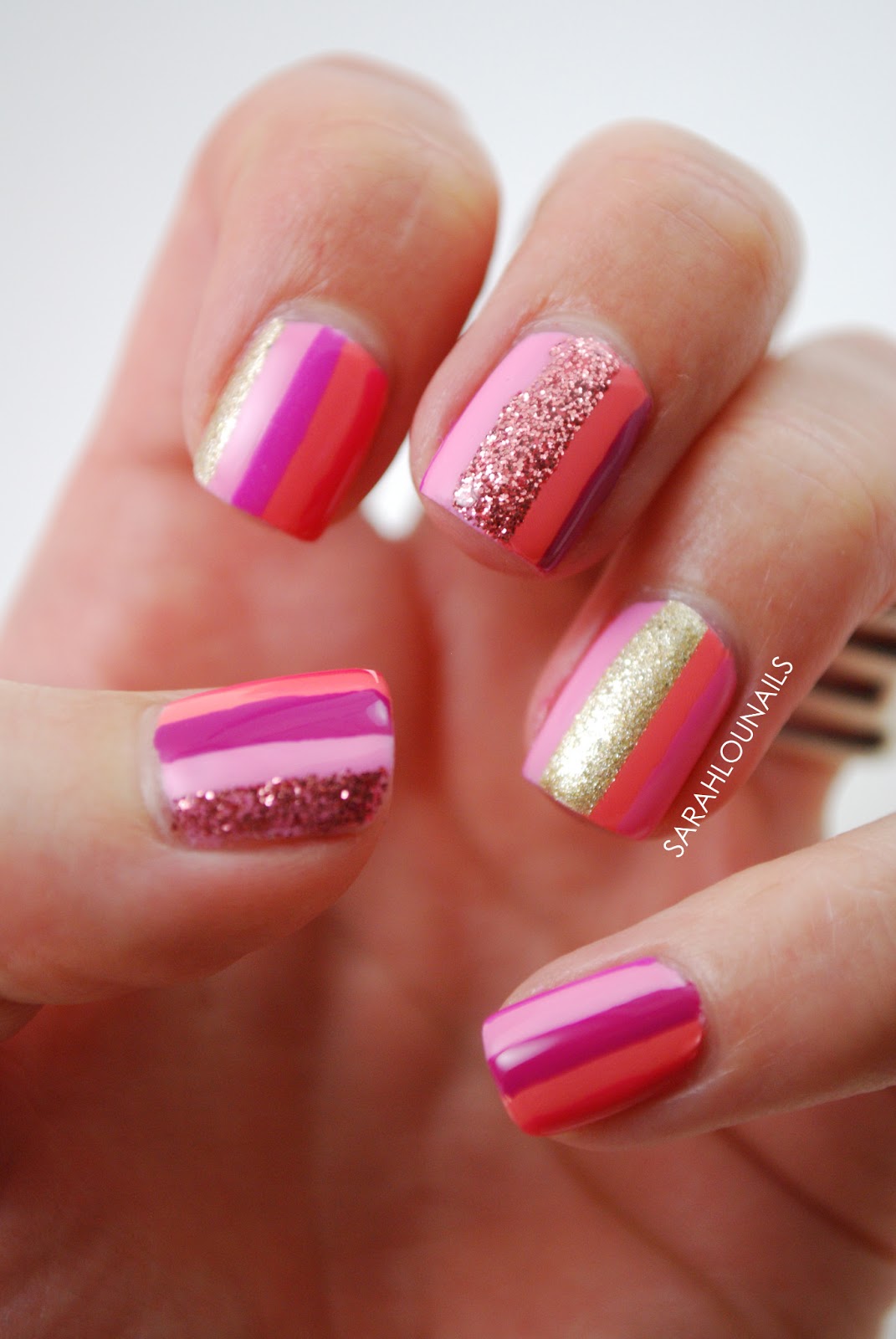 Sarah Lou Nails: Pink Stripe Nails!