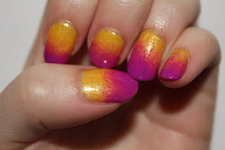 Pocket Full of Bobby Pins: NOTD: Purple and Yellow Ombré Nails