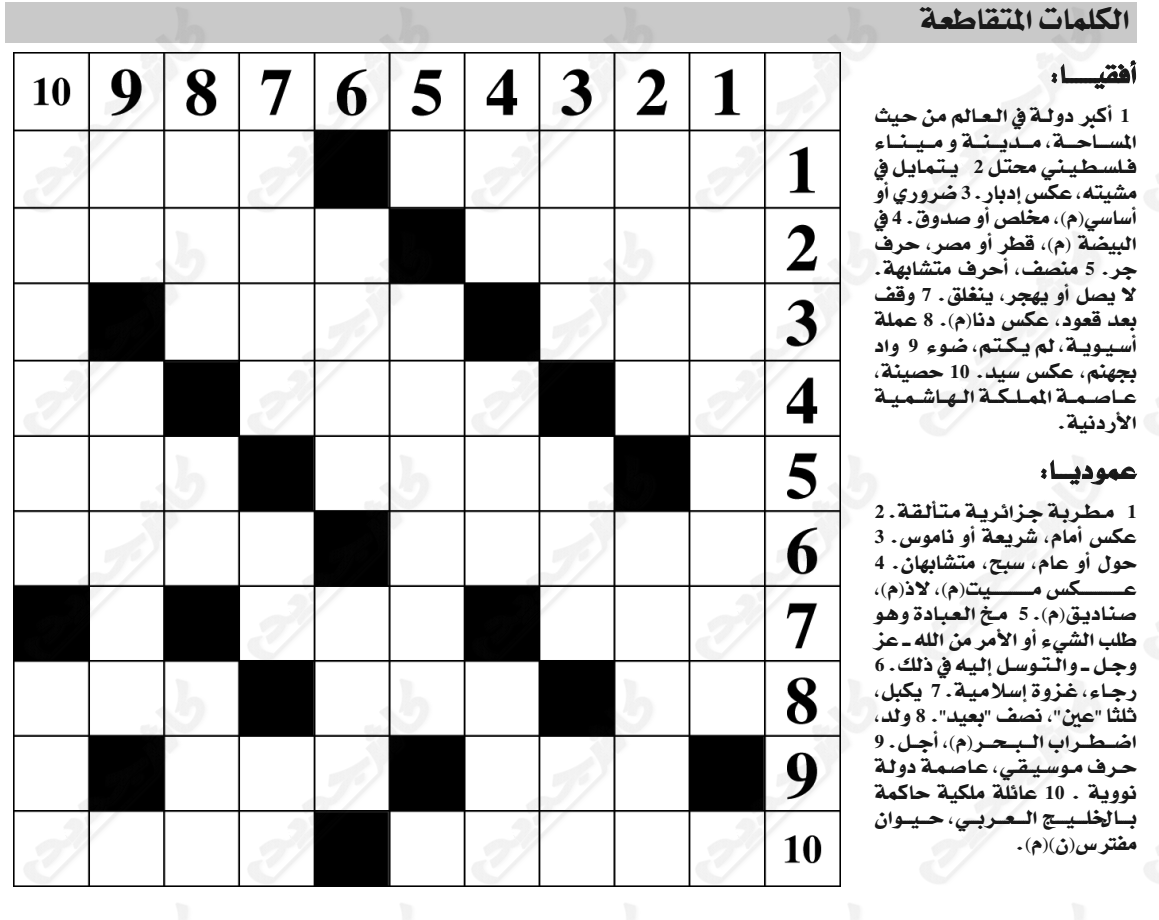 كاش جديد تسلية الكلمات المتقاطعة